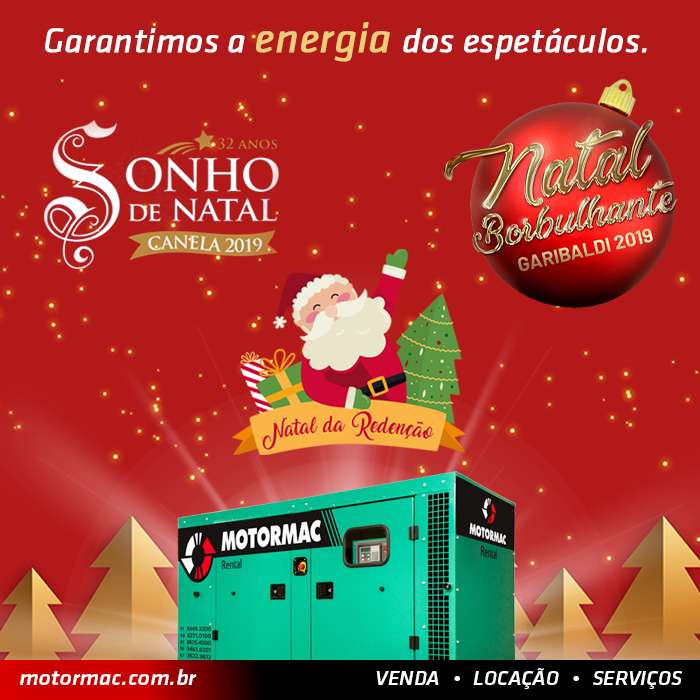 Motormac gera energia para os eventos natalinos de Porto Alegre e Serra.